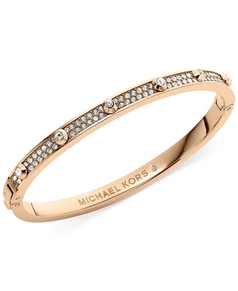 michael kors rose gold hinged bangle|Michael Kors diamond bangle bracelet.